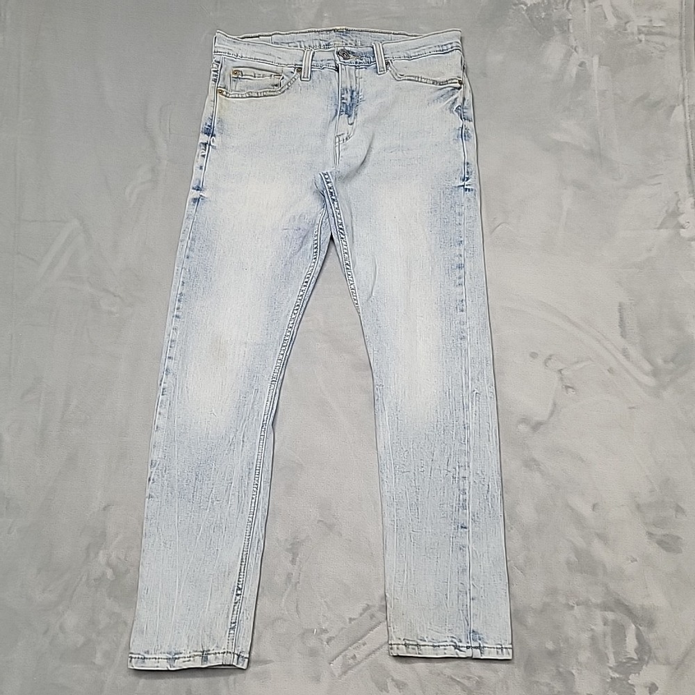 Levis‎ Jeans Mens 32x30 Light Wash Straight Leg Stretch Denim Pants 58869 Faded